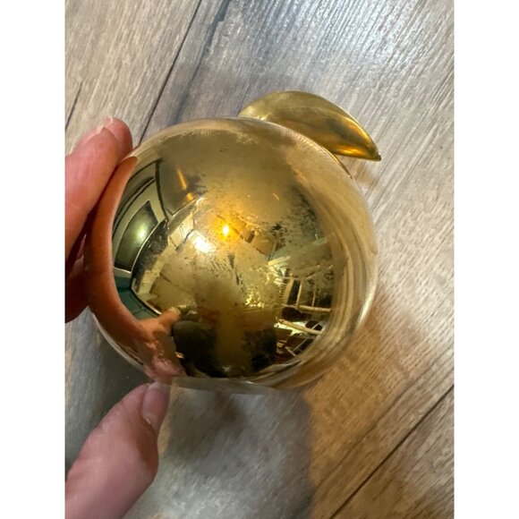 Vintage Brass Heavy Apple Paperweight Handcrafted For The Master Teacher Made In - Picture 5 of 8